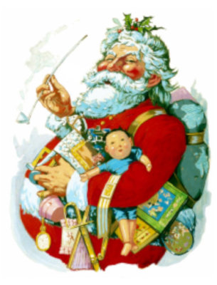 Vintage Image Victorian Santa Claus Father Christmas Transfers