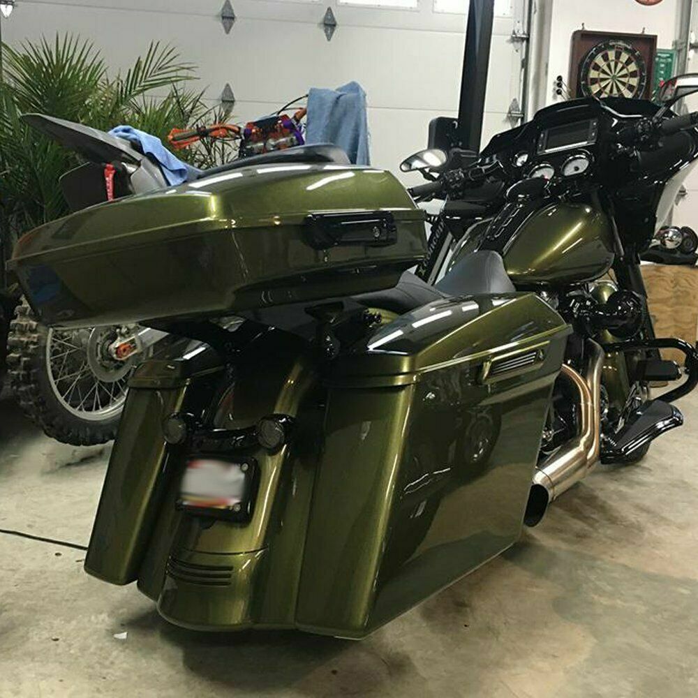 Fit 2014+ Harley Street Road Giide Olive Gold Razor Tour Pack Pak