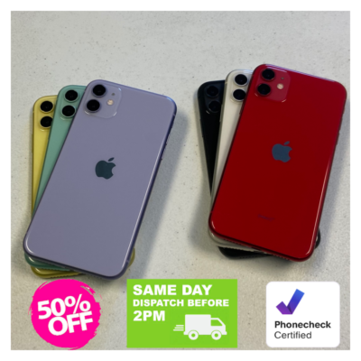 Apple iPhone 11 64GB - Unlocked, Mint Condition, Black/Red/Green