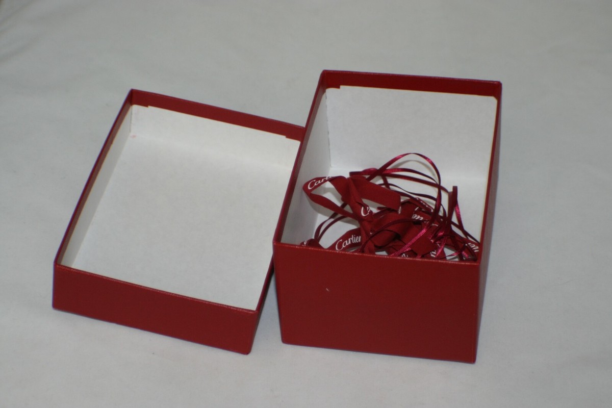 Cartier Red Gift Box w/ Gold “Cartier” & Ribbon 7