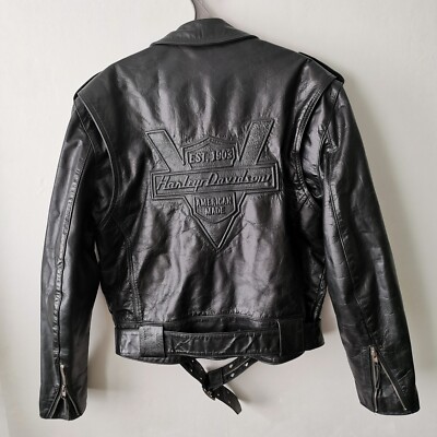 Vintage 80s 90s Harley Davidson Authentic Leather Biker Jacket