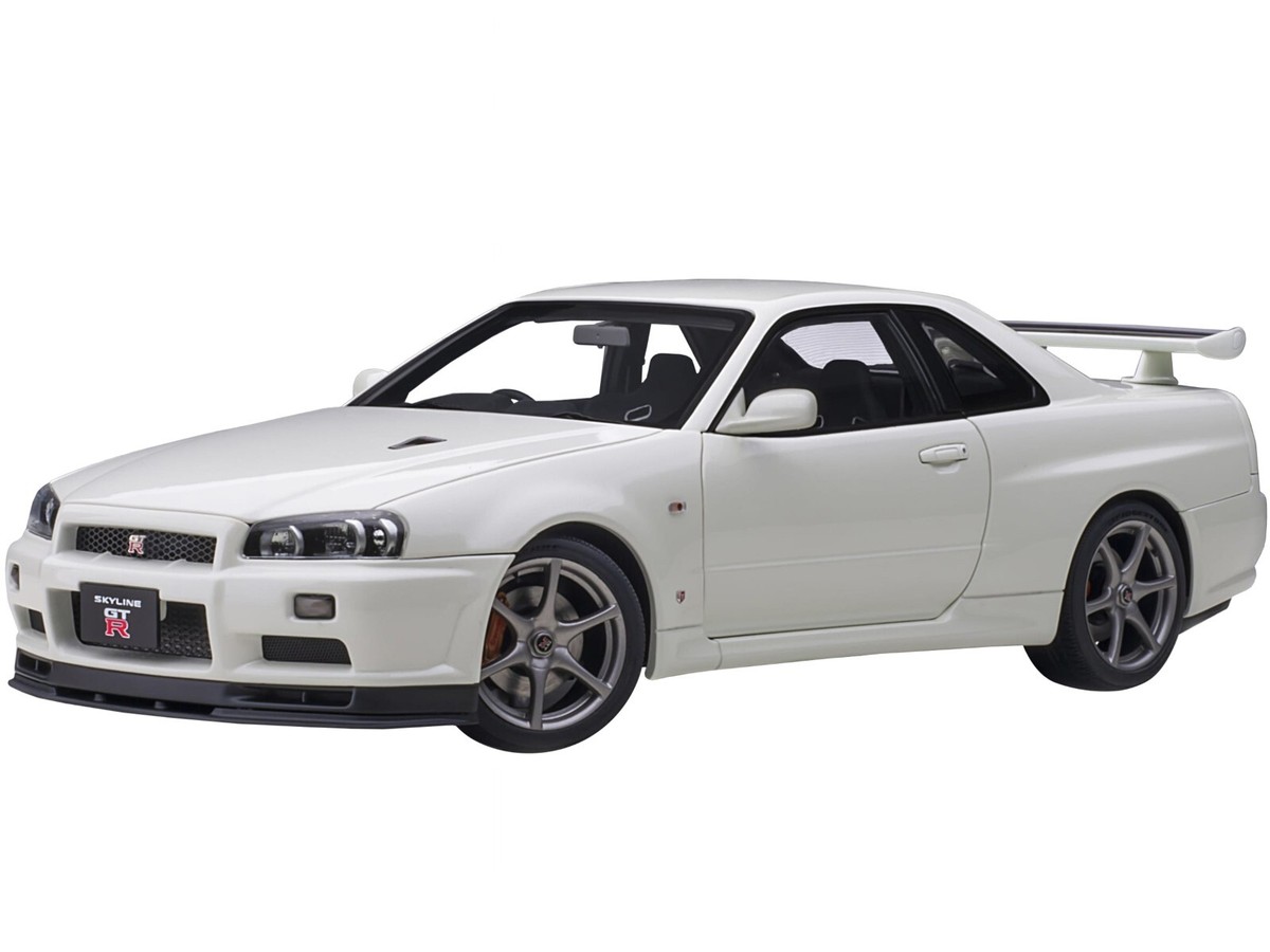 NISSAN SKYLINE GT-R (R34) V-SPEC II RHD WHITE PEARL 1/18 MODEL CAR