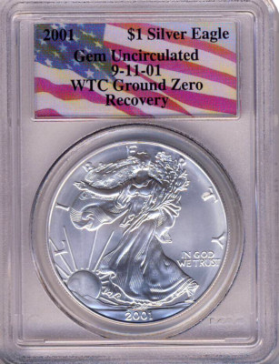 2001 P PCGS GEM UNCIRCULATED 9-11-01 WTC GROUND ZERO RECOVERY SAE