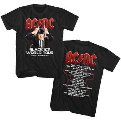 ACDC Black Ice World Tour Live Mens T Shirt Angus Young Rock