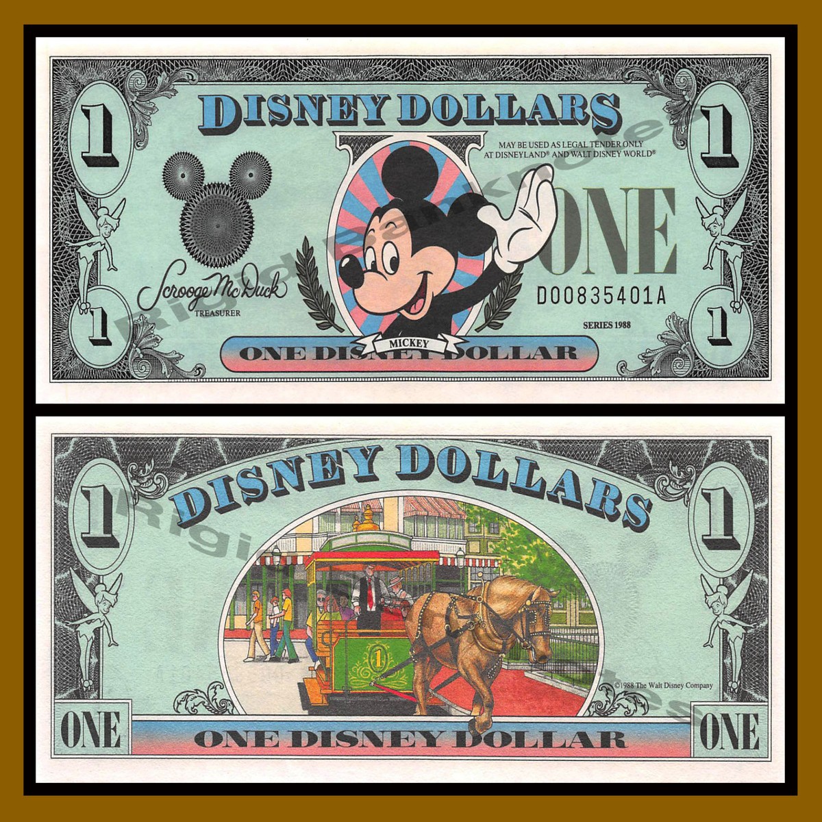 Disney 1 Dollar, 1988 Series 