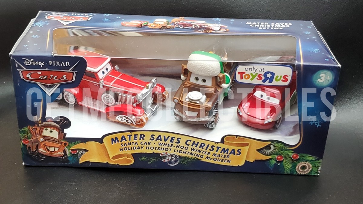 DISNEY PIXAR CARS MATER SAVES CHRISTMAS SANTA CAR HOLIDAY 3 PACK