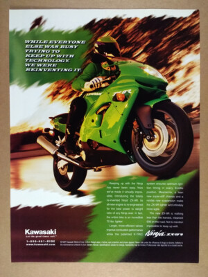 workingポスター 1998 Kawasaki Ninja ZX-9R Motorcycle vintage print
