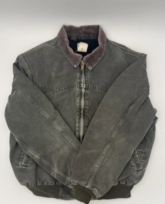 Vintage Carhartt J14 MOS Green Santa Fe Canvas Quilt Lined Jacket