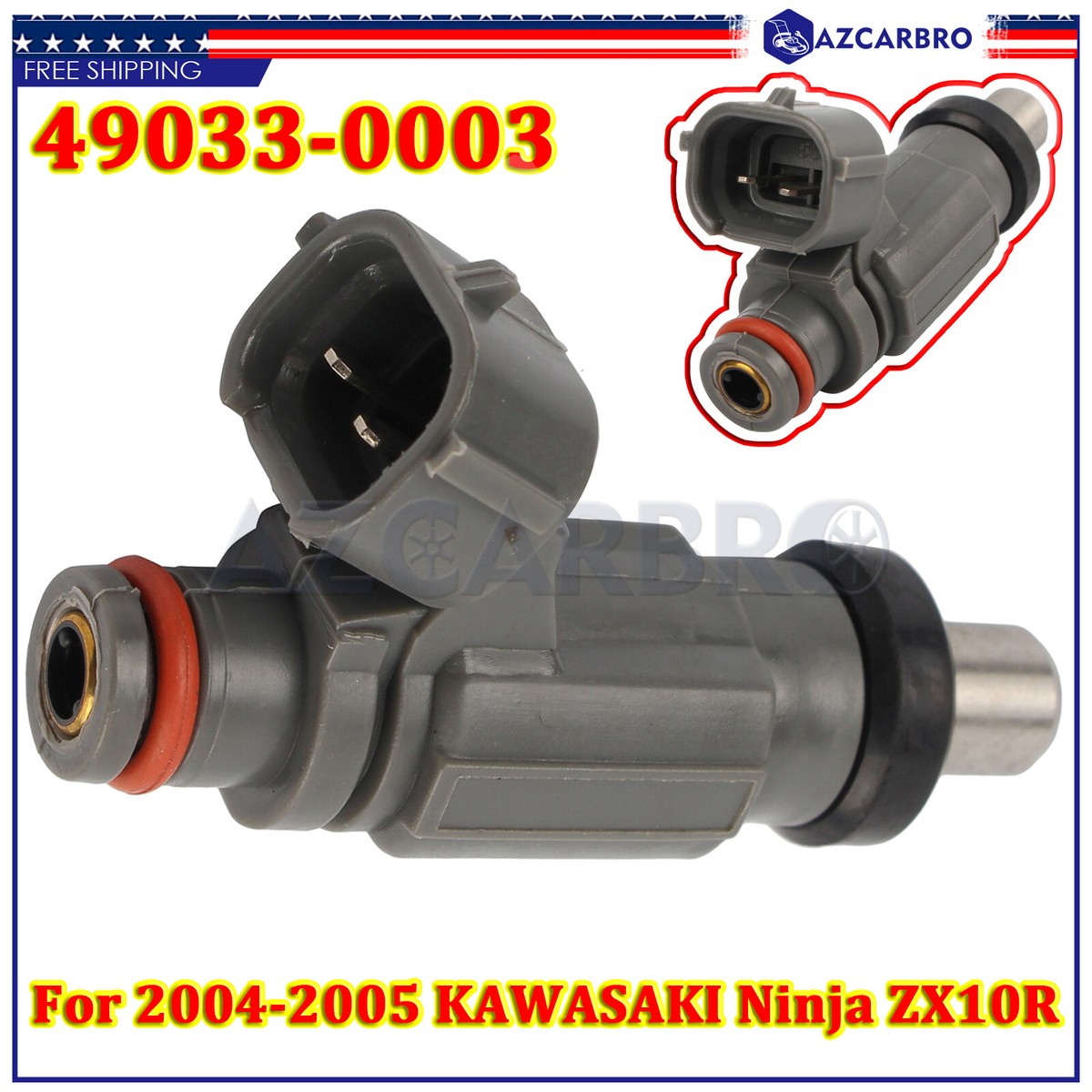 FUEL INJECTOR FOR KAWASAKI NINJA 04-05 ZX10R ZX-10R ZXT100E 49033