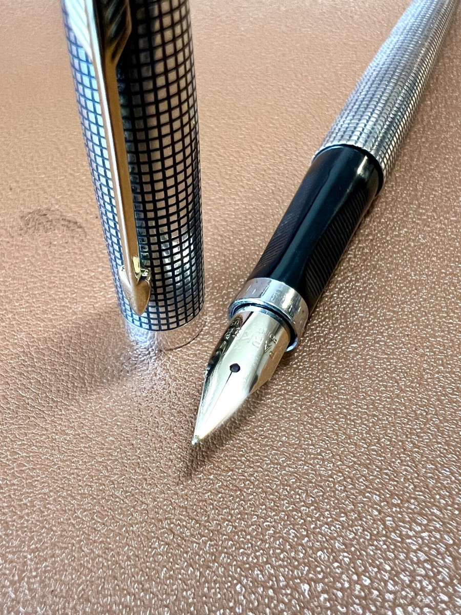 Vintage PARKER 75 Sterling Silver Fountain Pen Fine Nib USA Cisele