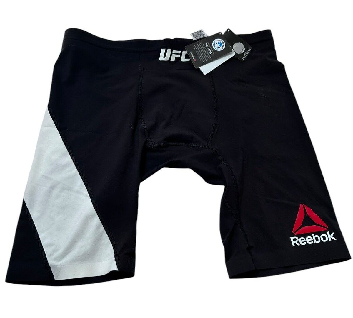 NWT UFC Reebok 2XL Octagon Vale Tudo Shorts w/DRAWSTRING Black w