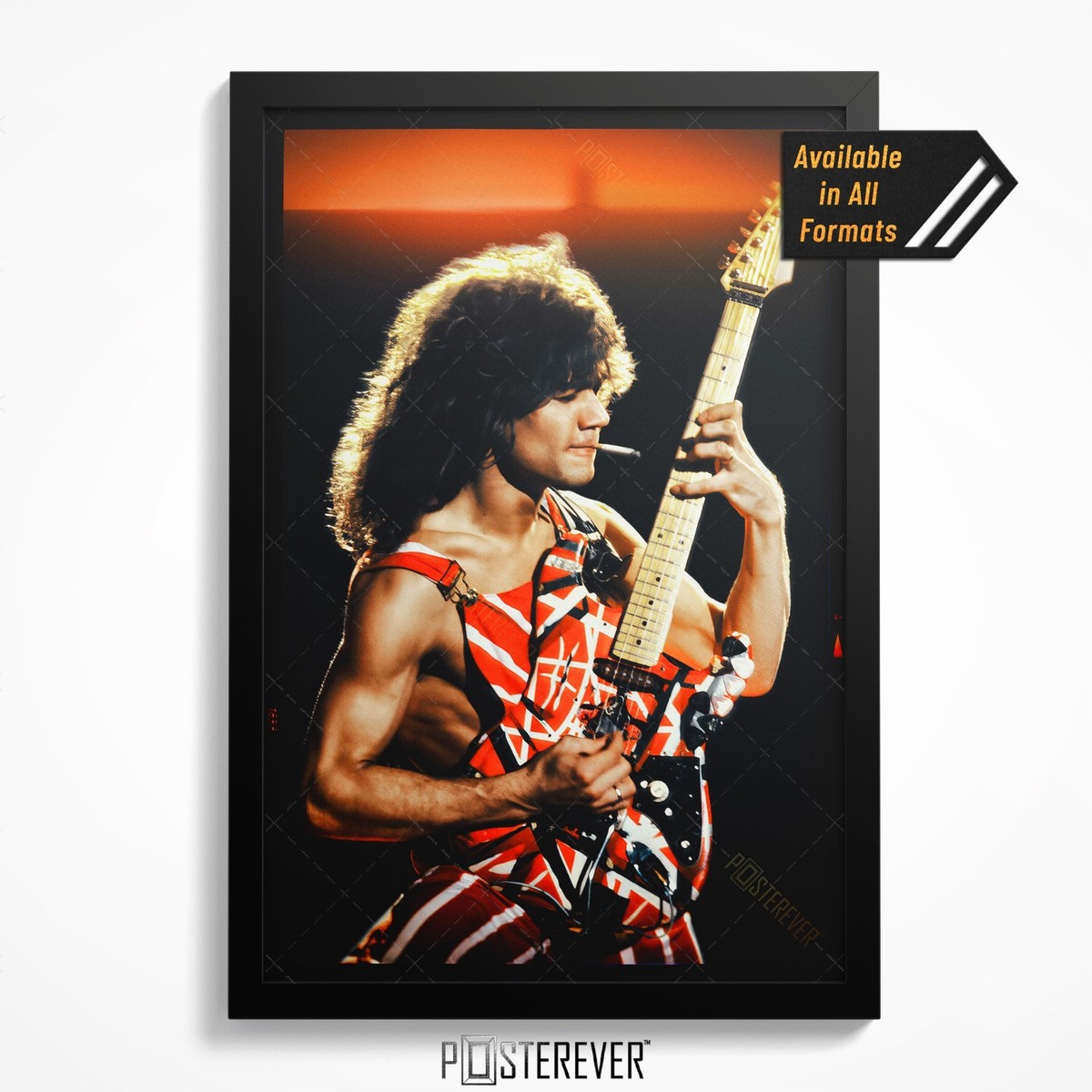 Eddie Van Halen 1982 Diver Down Tour Poster Frankenstrat Guitar