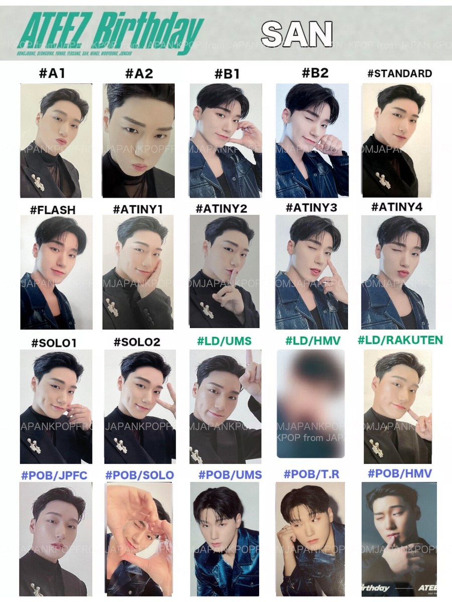 ateez サン 直筆サイン入り ポラロイド チェキ ATEEZ サン 直筆サイン