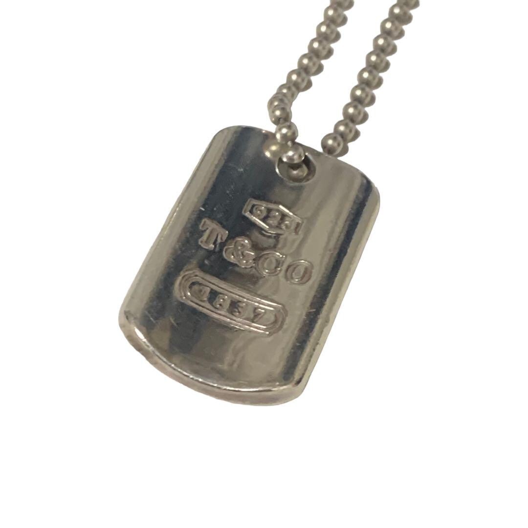 Tiffany & Co. 1837 Dog Tag Pendant Necklace Silver 18