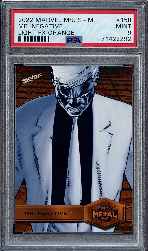 2022 Marvel Metal Spider-Man Light FX Orange /25 #158 Mr. Negative