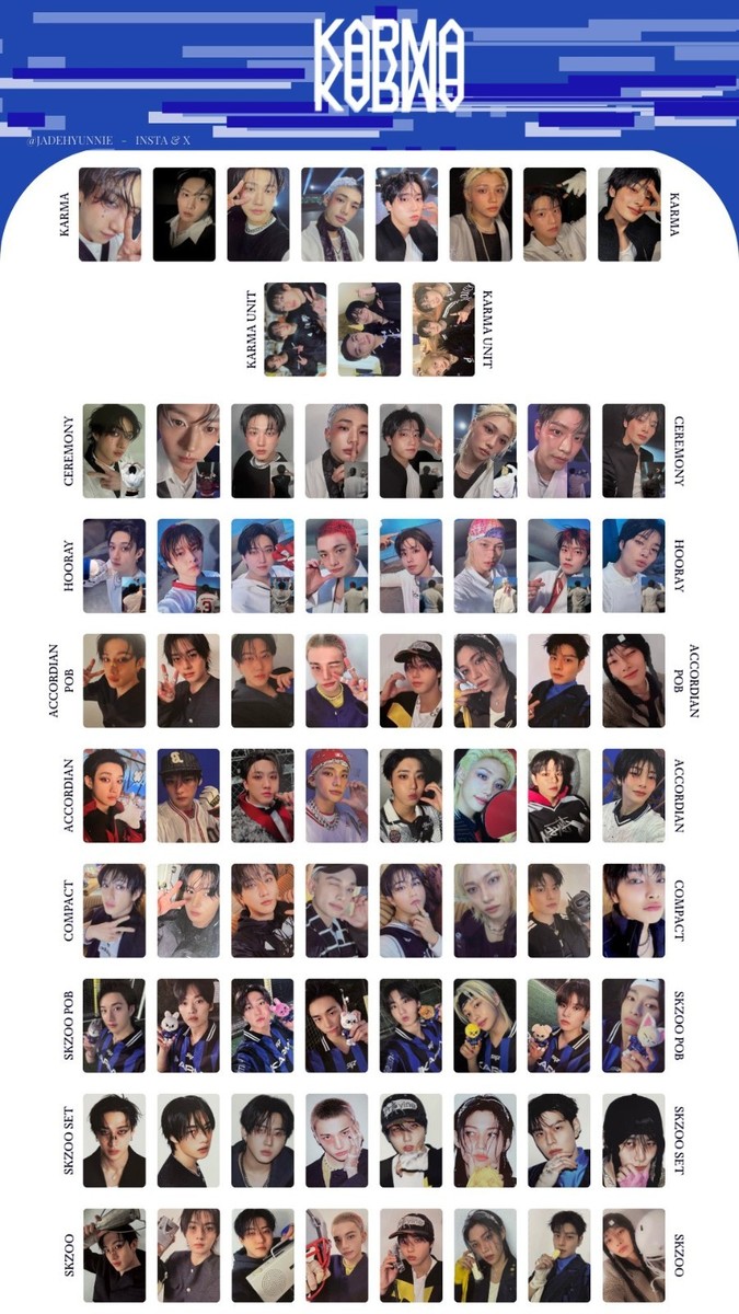 STRAY KIDS THE 4TH ALBUM KARMA ALL VERSION PHOTOCARD OFFICIAL | eBay