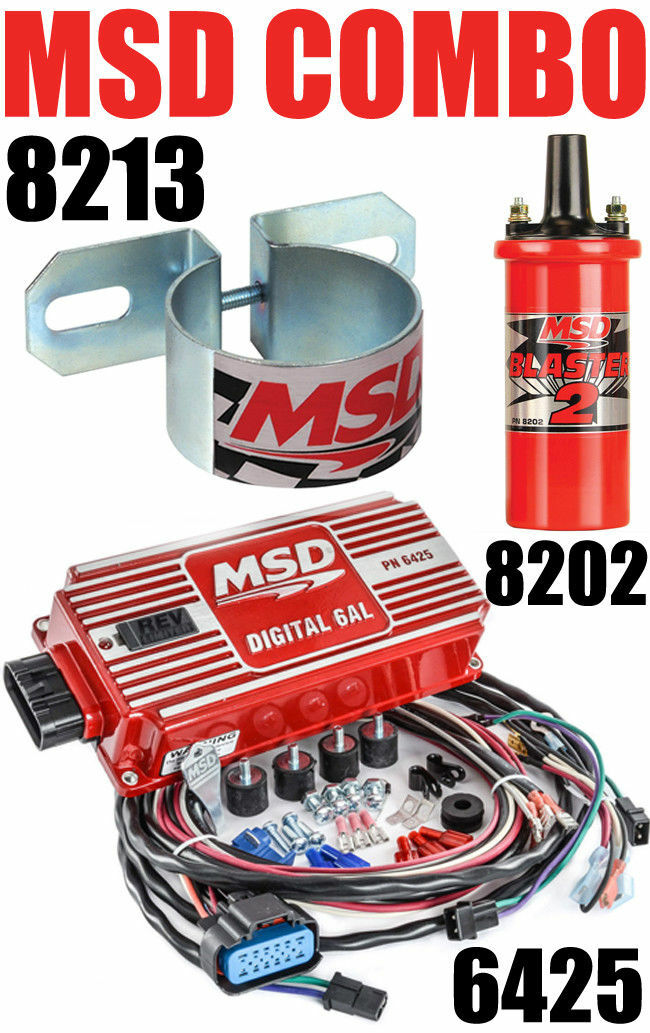 MSD 6AL Ignition Kit Digital Box 6425 Blaster 2 Coil 8202 Mounting