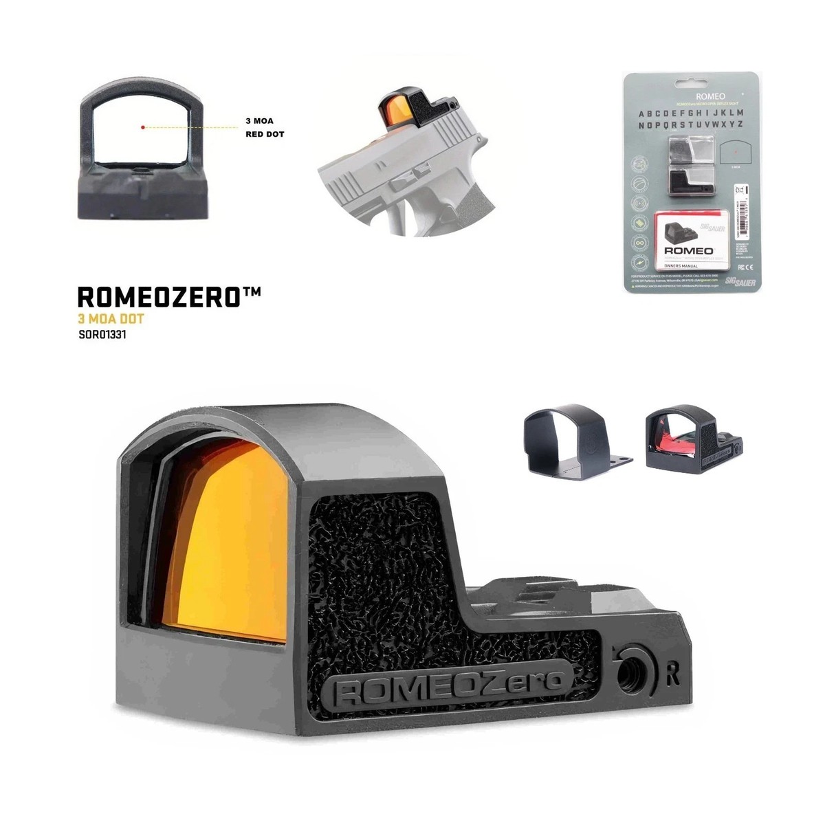 SIG SAUER ROMEOZero 1x 24 mm 3 MOA Red Dot Sight - Black (SOR01300