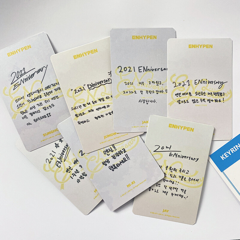 7pcs/set Kpop ENHYPEN 2021 ENNIVERSARY Paper Photo Cards Self Made