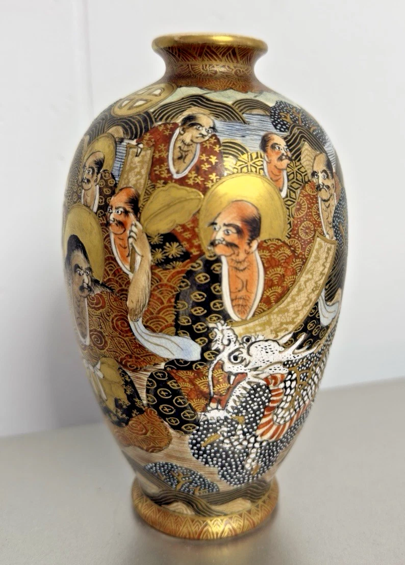 陶瓷黄金古风日本原创古董花瓶| eBay