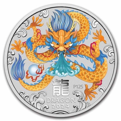 2024 Australia 1 kilo Silver Lunar Dragon BU (Colorized, SIII) | eBay