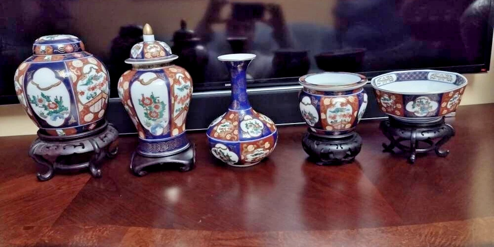 陶瓷金色后1940 年日本花瓶| eBay