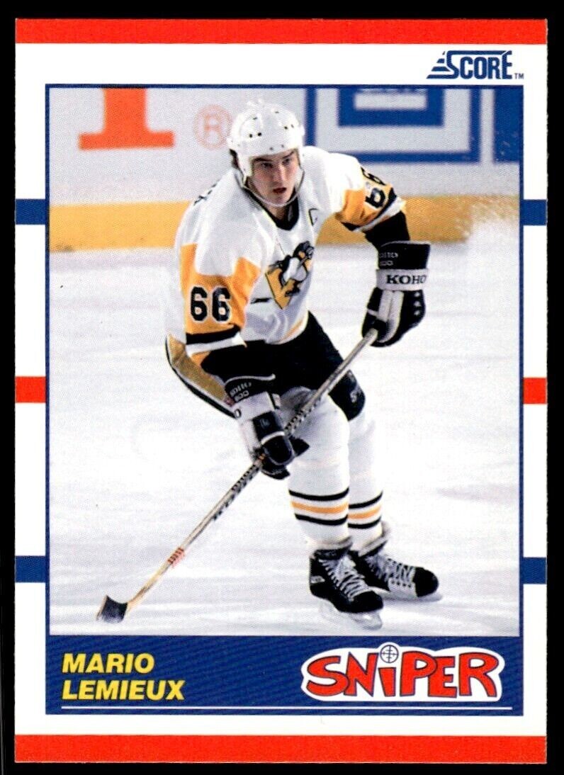 1990 SCORE NHL HOCKEY Card 😎 Mario Lemieux, Pittsburgh Penguins