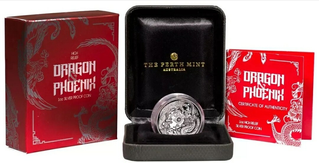 2017 オーストラリア 1ドル ドラゴンとフェニックス 銀貨 a1301