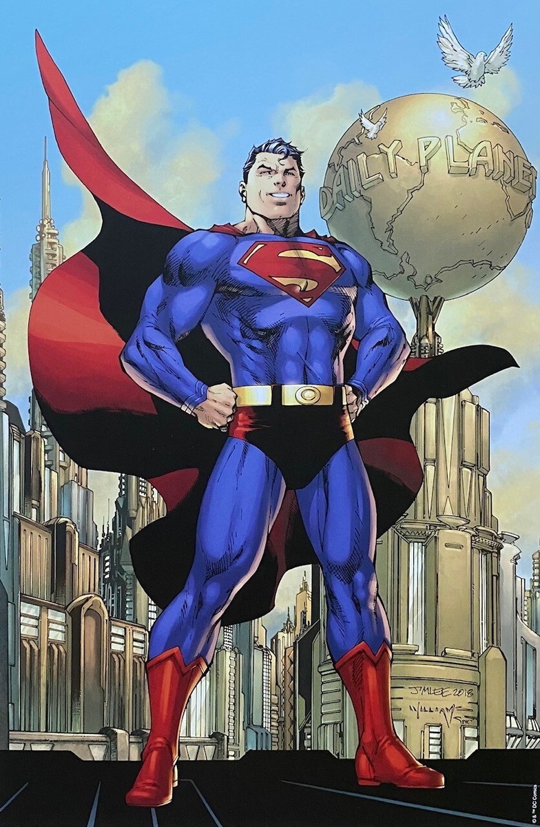 JIM LEE rare ACTION 1000 art print Superman COVER Portfolio 12 x