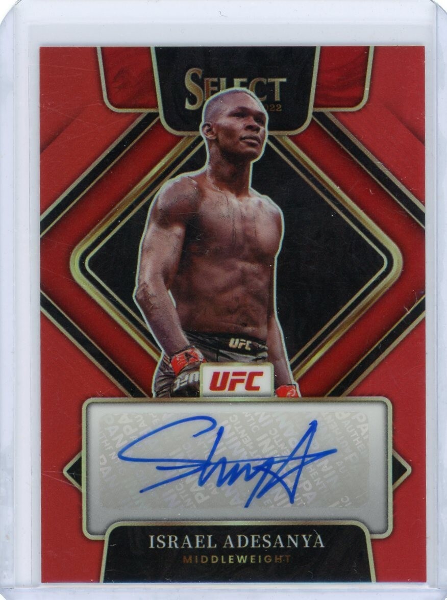 2022 Panini Select UFC Red Prizm Autograph #SG-IAS Israel Adesanya