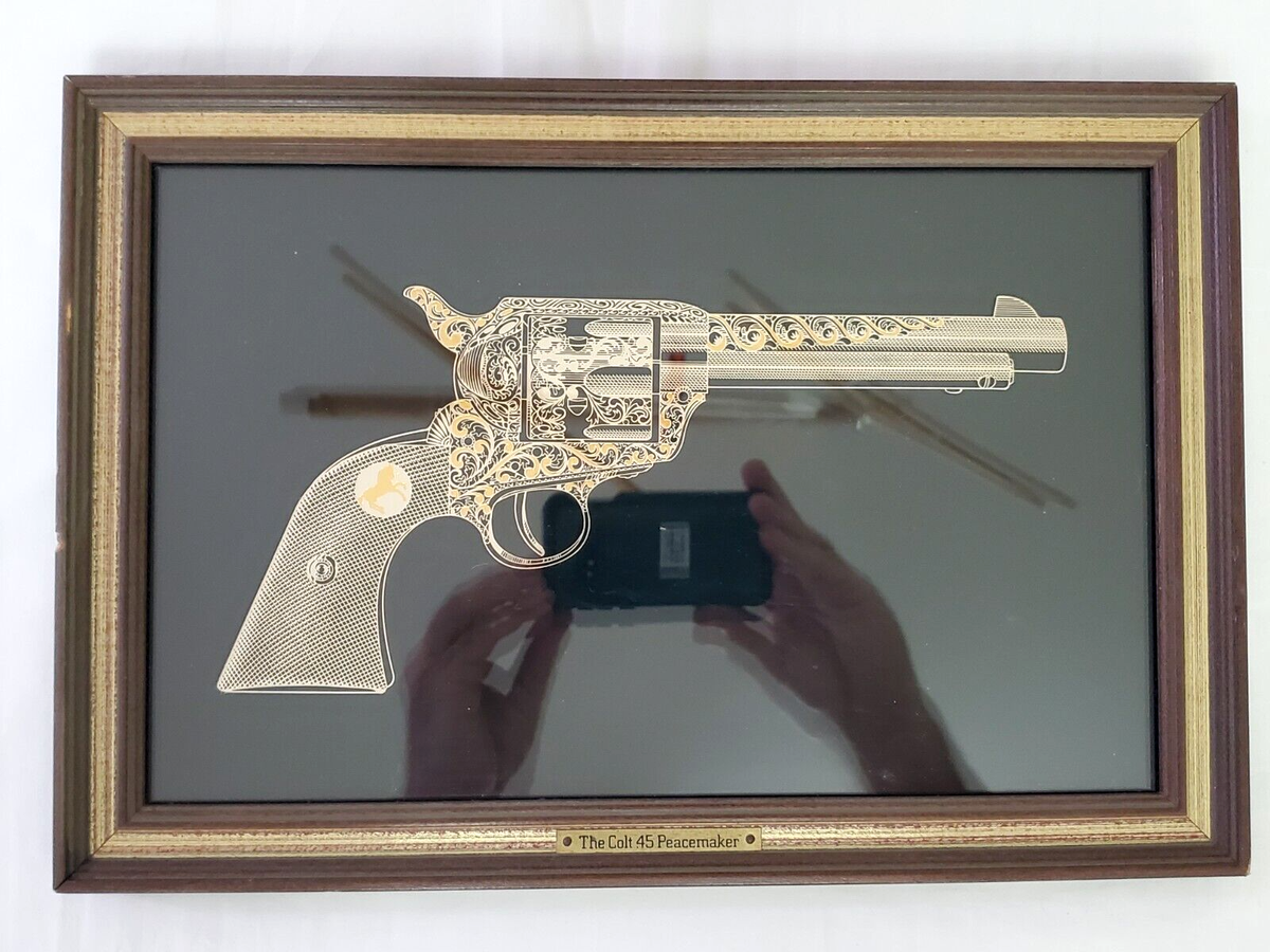 フランクリンミント コルト .45 ピースメーカー 純銀 純金 アートフレーム