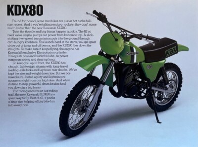 1981 Kawasaki KDX80 double-side brochure-literature KDX 80 P/N