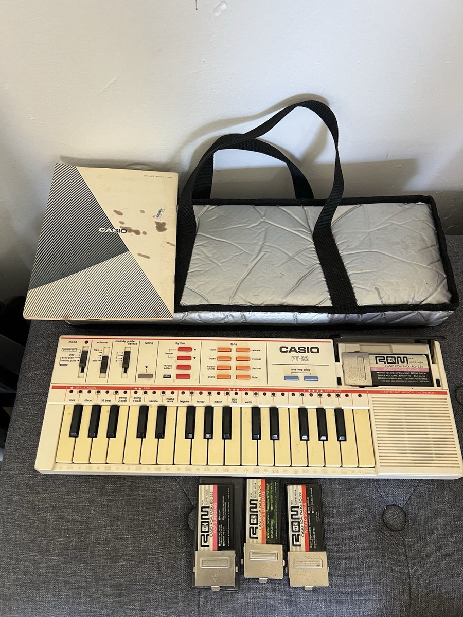 Casio PT-82 Electronic Keyboard With ROM Sound Cards tested