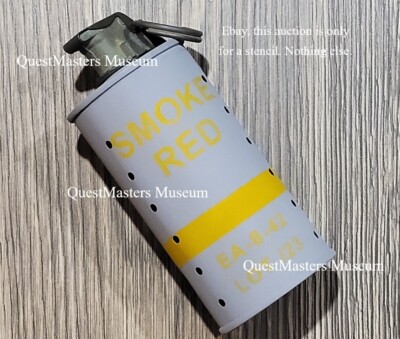 U.S. WWII M18 Smoke Grenade, Red Smoke, Stencil, Stencil 129b | eBay