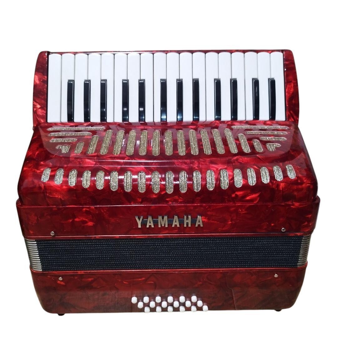 ケース付き YAMAHA アコーディオン 赤 25鍵 12ボタン YAMAHA