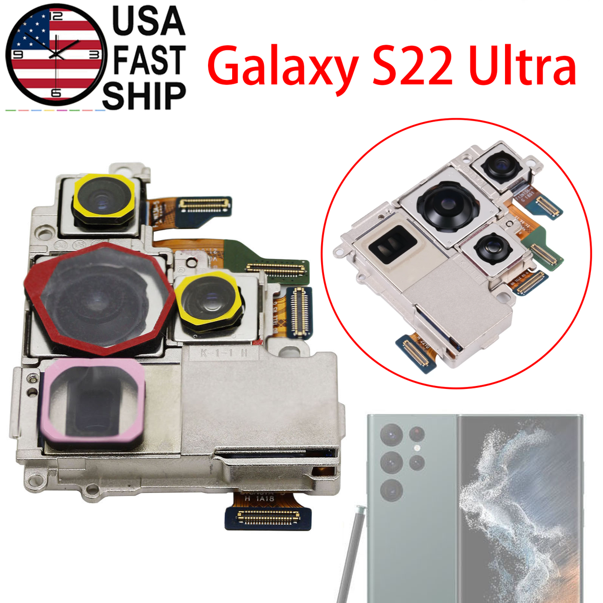 OEM Back 108MP Rear Camera Flex Cable For Samsung Galaxy S22 Ultra