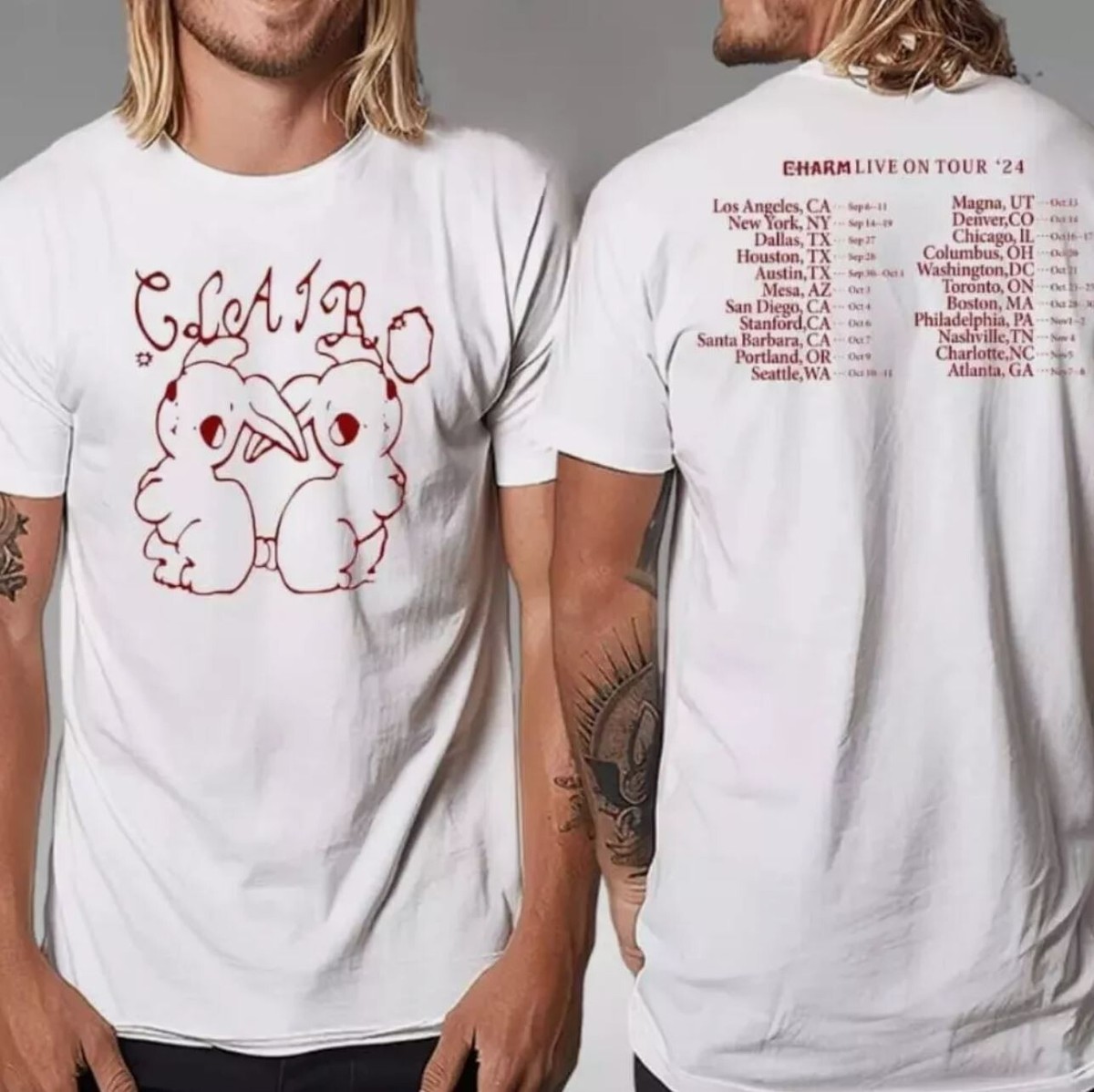 Clairo The Charm Tour 2024 Bunny Schedule Merch T-Shirt All Color