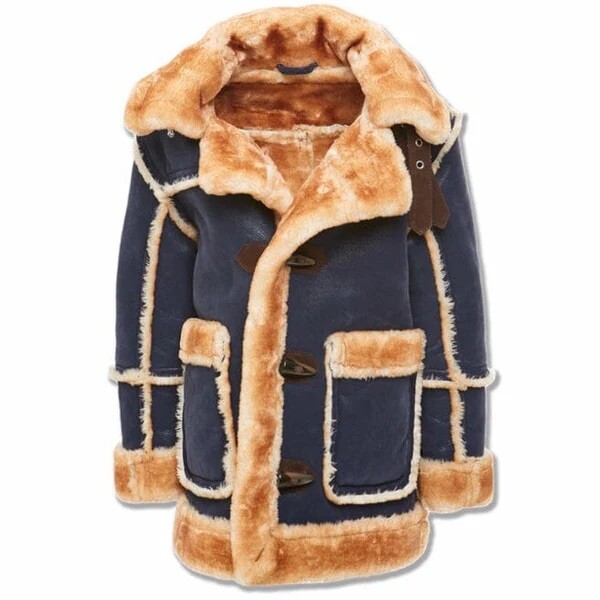 Jordan Craig Denali Shearling Jacket FUR KIDS SOFT NAVY TAN BOYS