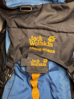 Jack Wolfskin Black/Blue AGADIR WOMAN Hiking Travel Backpack 65