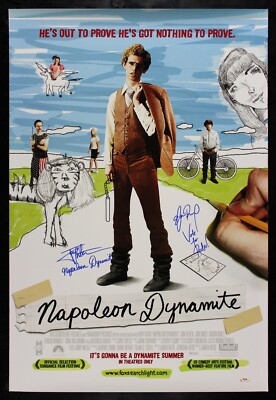 NAPOLEON DYNAMITE 🧨 CineMasterpieces MOVIE POSTER DS SIGNED PSA