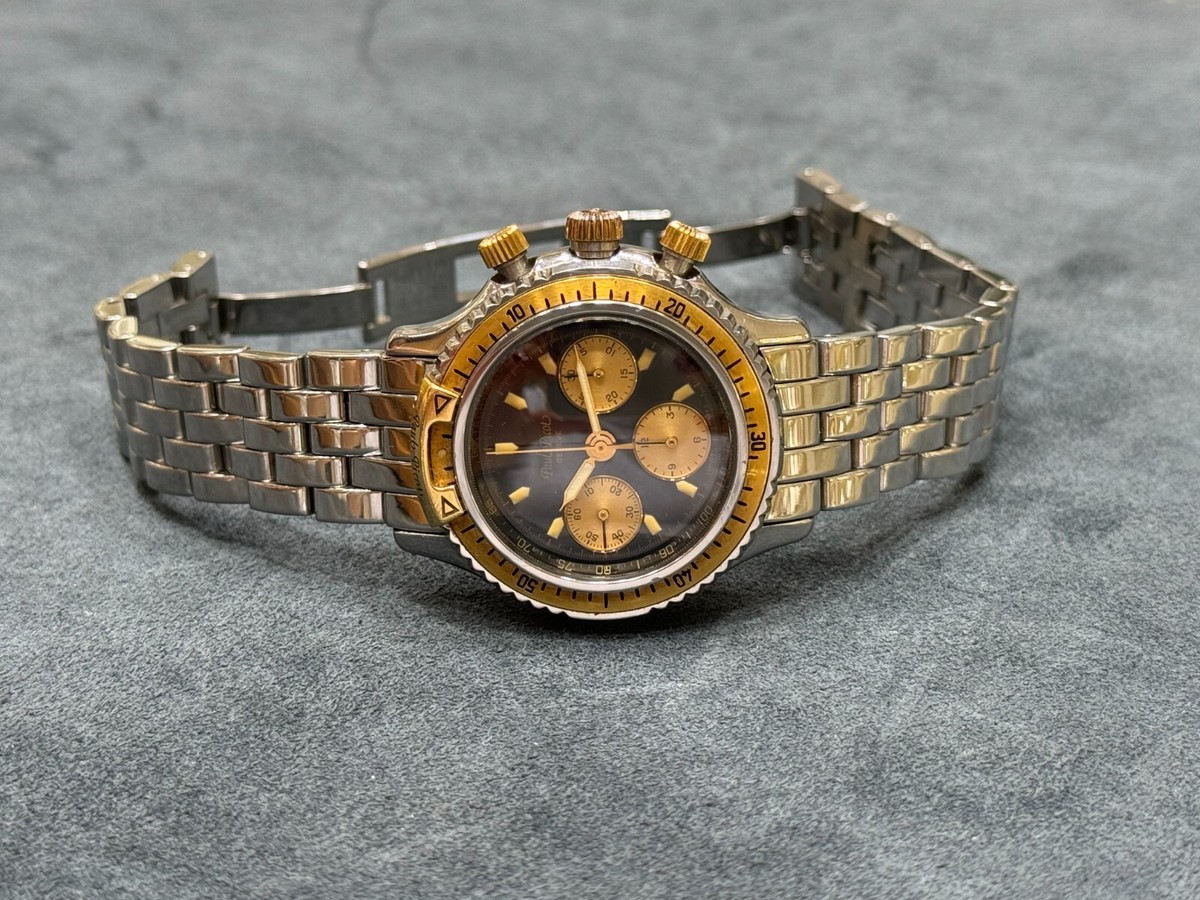 Paul Picot Chronograph Gold 18k & Steel Manual Lemania 1873 Mens