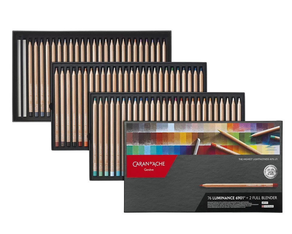 Caran d'Ache Luminance 6901 Colored Pencil Set - 76 Count for sale