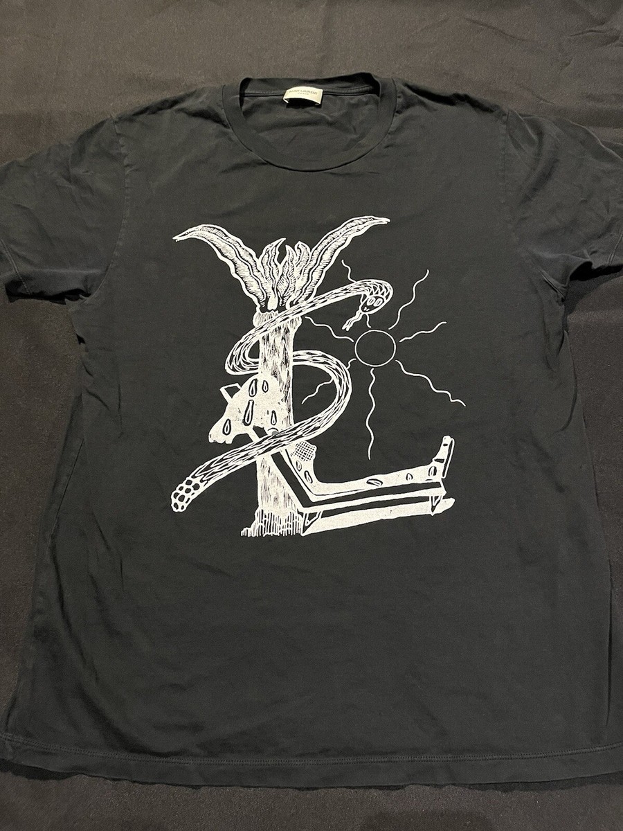 SAINT LAURENT PARIS SERPENT TREE OF LIFE TSHIRT YVES MEDIUM YSL