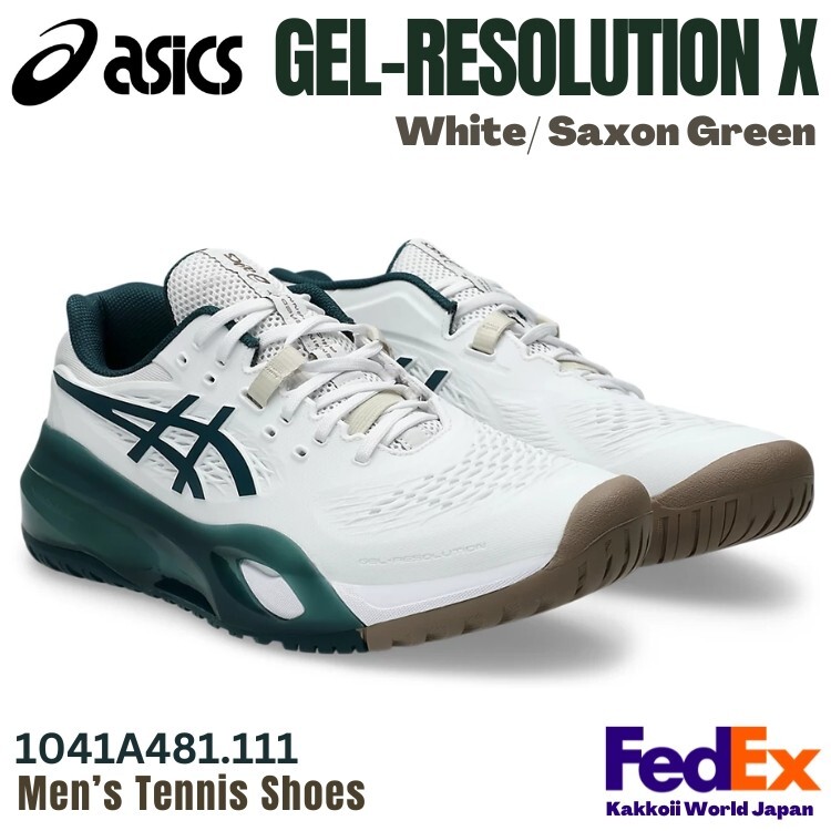 Asics Tennis Shoes GEL-RESOLUTION X White/Saxon Green 1041A481.111