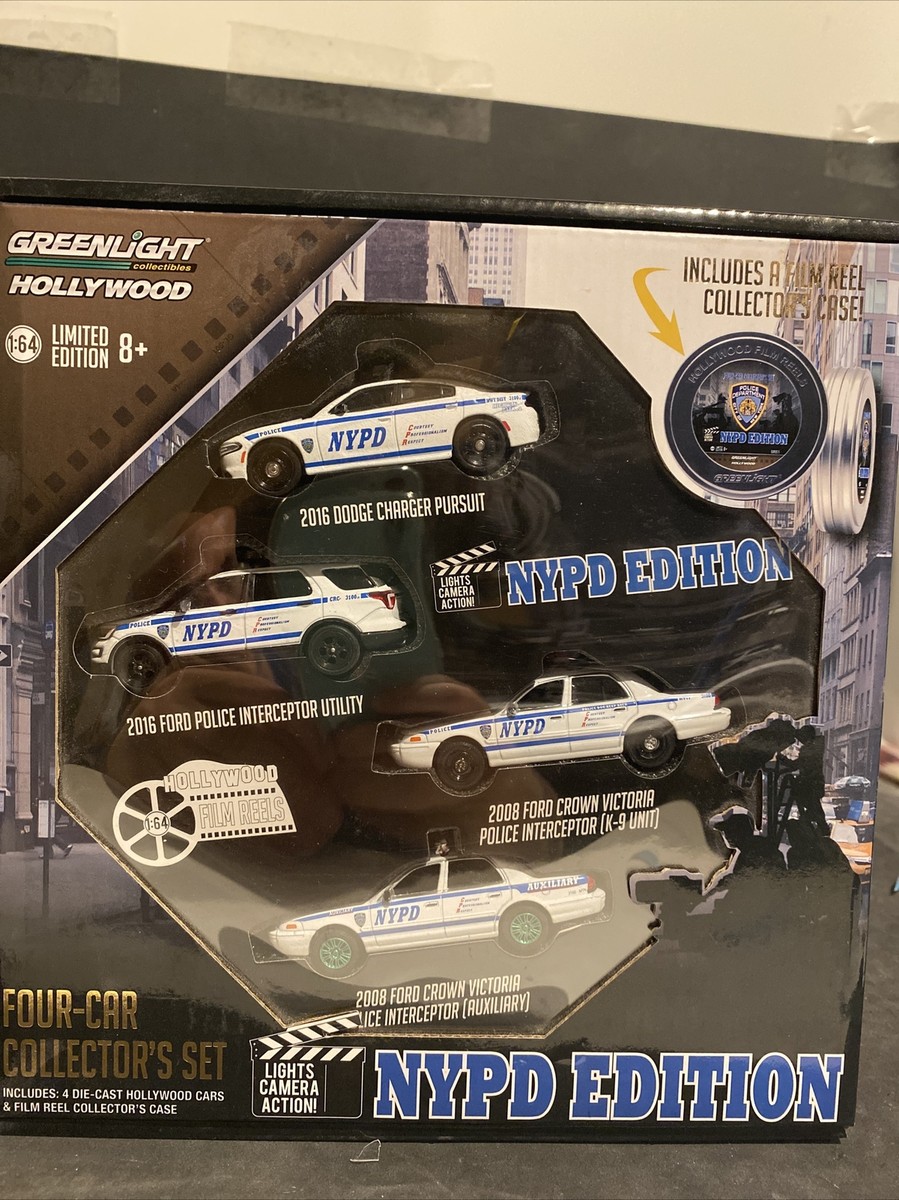 Greenlight 1/64 Hot Pursuit NYPD 4-Pack Edition Film Reels W