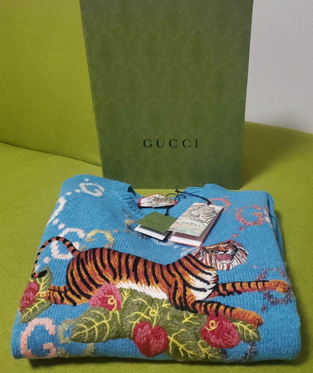 超希少 GUCCI タイガー ブローチ アイスブルー 【公式通販】