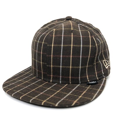 Vans x New Era Fitted Hat 7 1/8 Check 59Fifty Cap Brown | eBay