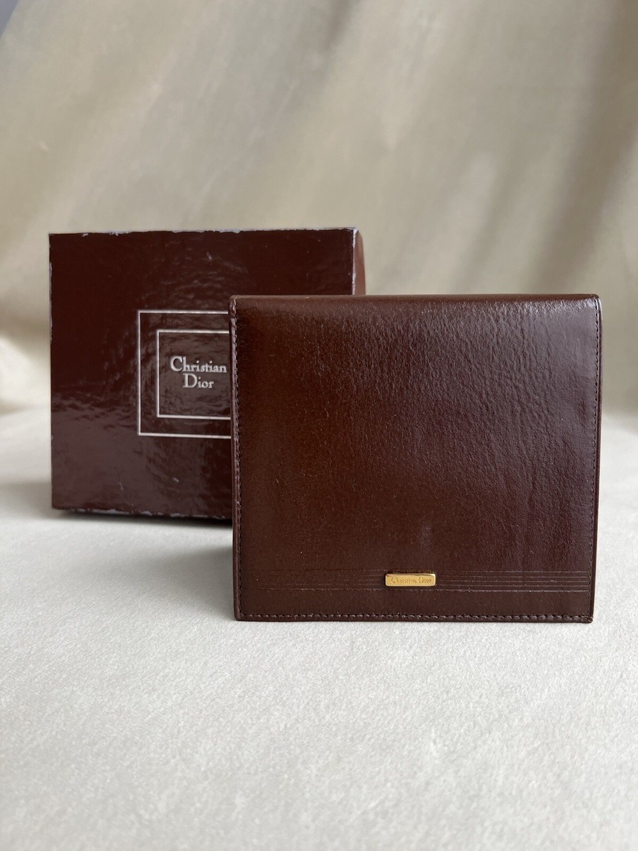 New In Box Christian Dior Vintage Bifold Wallet Burgundy Leather