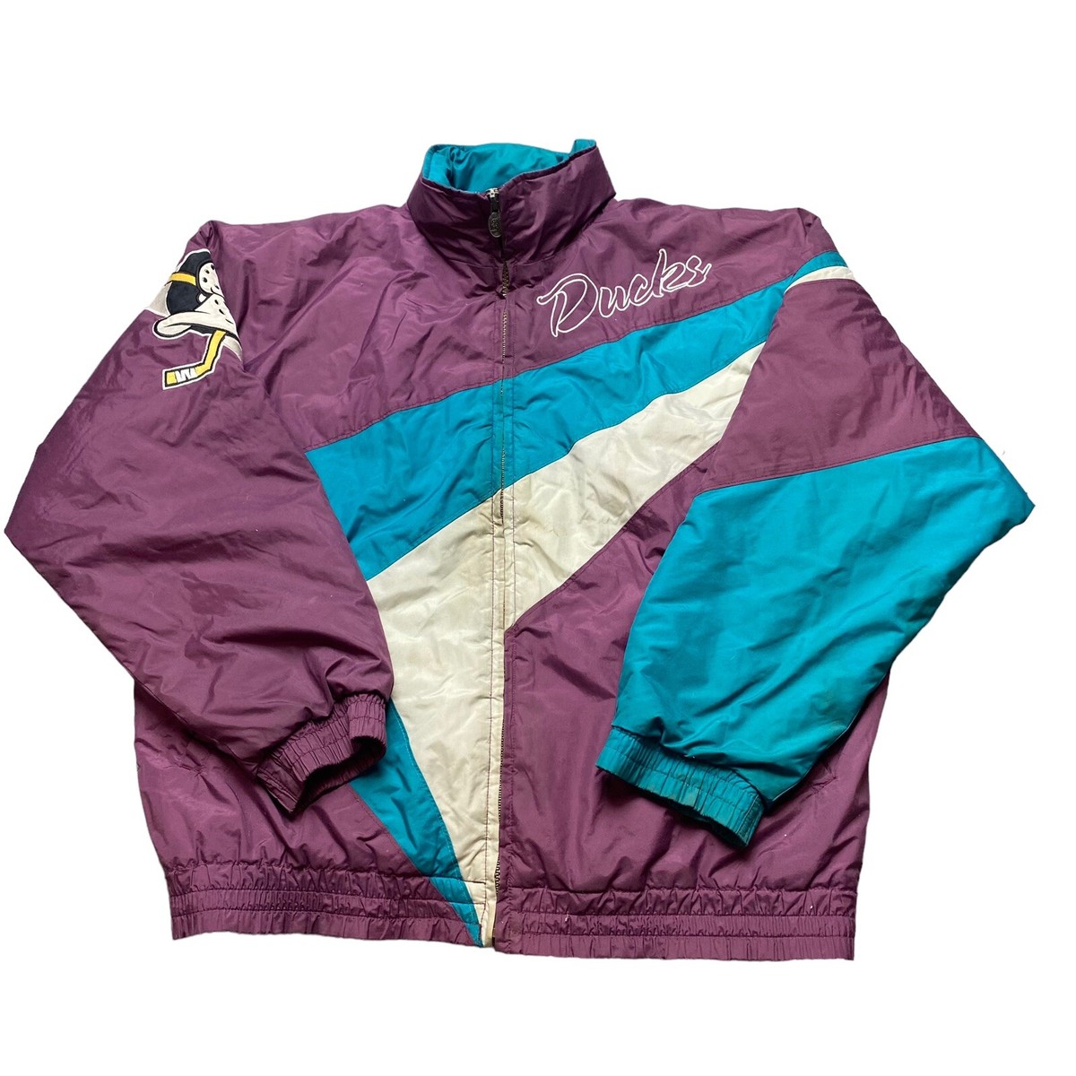 Vintage 90s Anaheim Mighty Ducks NHL Rare Lee Sport Full Zip