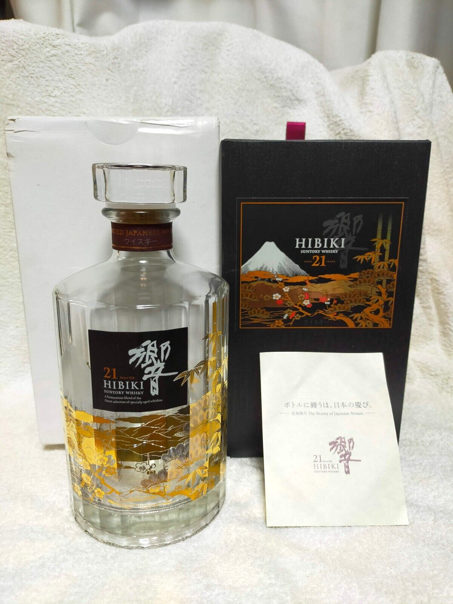 Suntory Hibiki 21 Years Empty Crystal Glass Bottle 花鳥風月